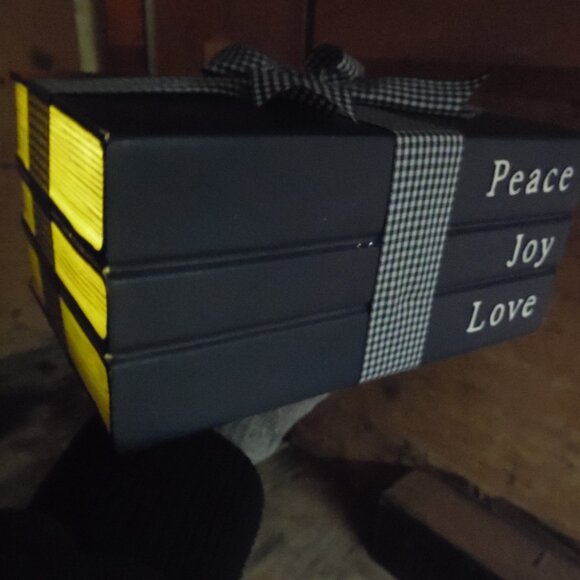 Plow & Hearth Set of Illuminated Ceramic Books in Blue - Picture 5 of 5